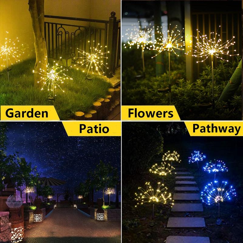Product Introduction of Solar Fireworks LED Garden Lights Outdoor Waterproof Firework Lamps for Fowerbed Garden Home Tree Flower Xmas 44