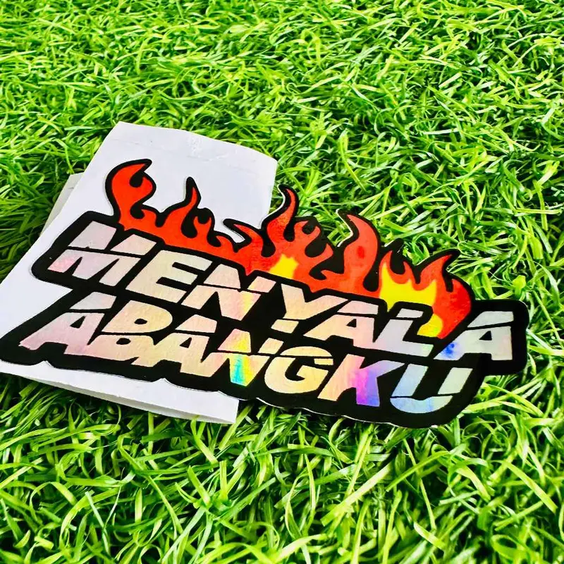 Stiker Sticker Satuan Menyala Abangku Glosy / Hologram Sudah Dipotong 1