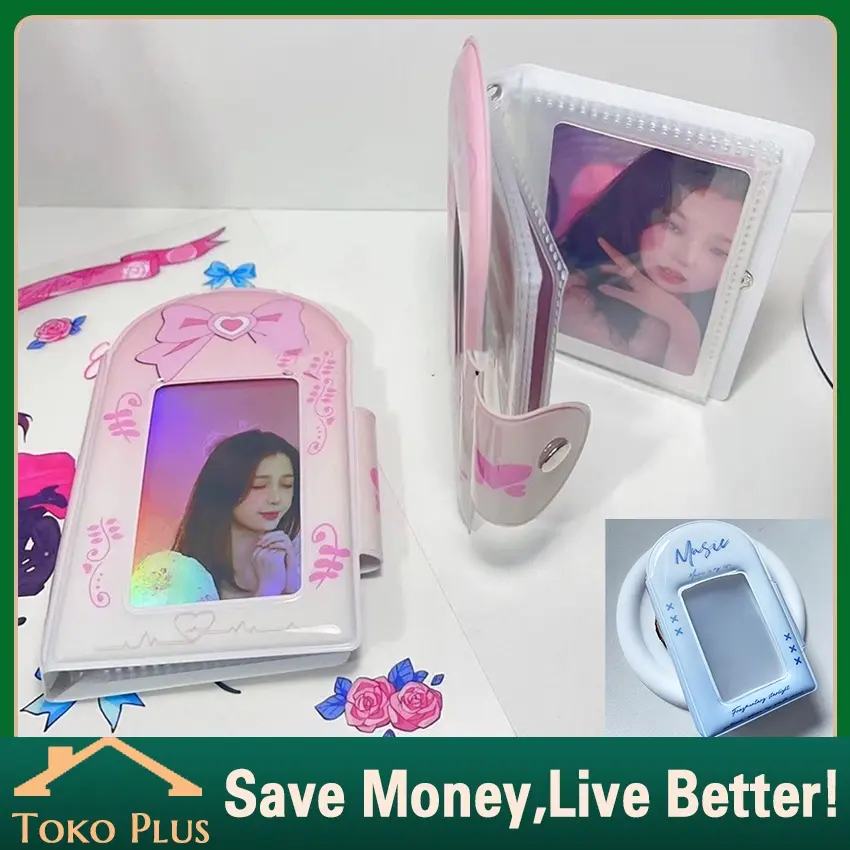 Album Foto Lucu 3 Inci - 40 Kantong, Ins Butterfly Star Love Heart, Album Penyimpanan Photocard Mini Polaroid Fuji, Koleksi Buku Idola