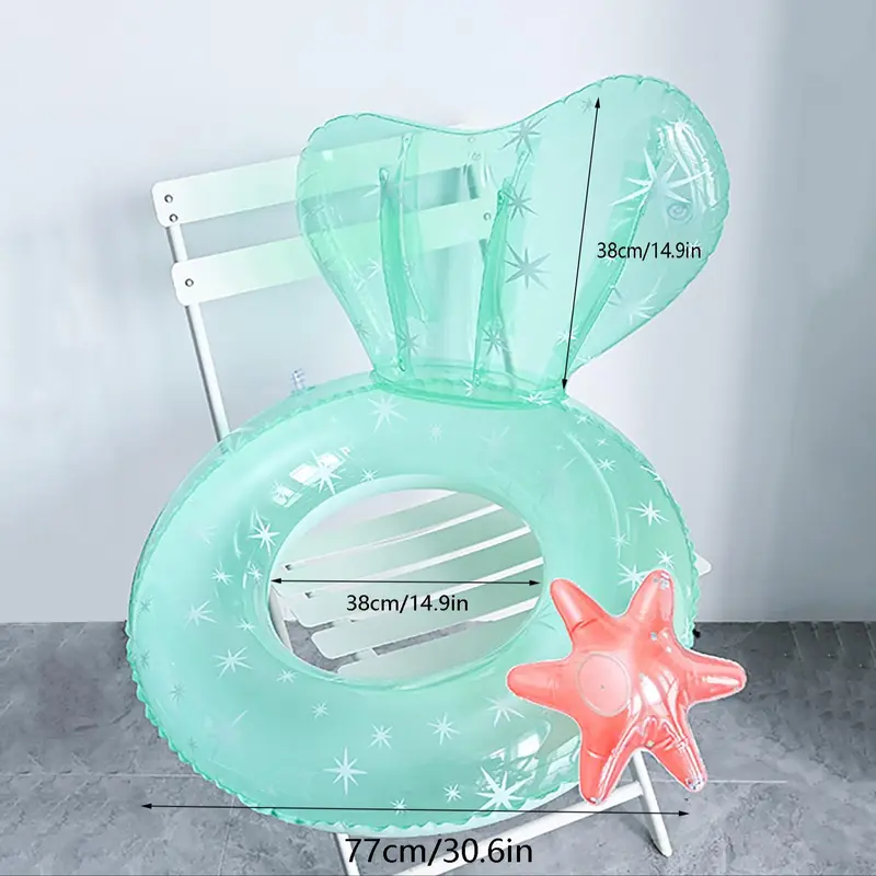 Mermaid Design Pool Buoy, Inflatable Swimming Ring, Shiny Pool Float, Summer Outdoor Beach Party Pool Float, Swimming Circle for Women & Girls 6