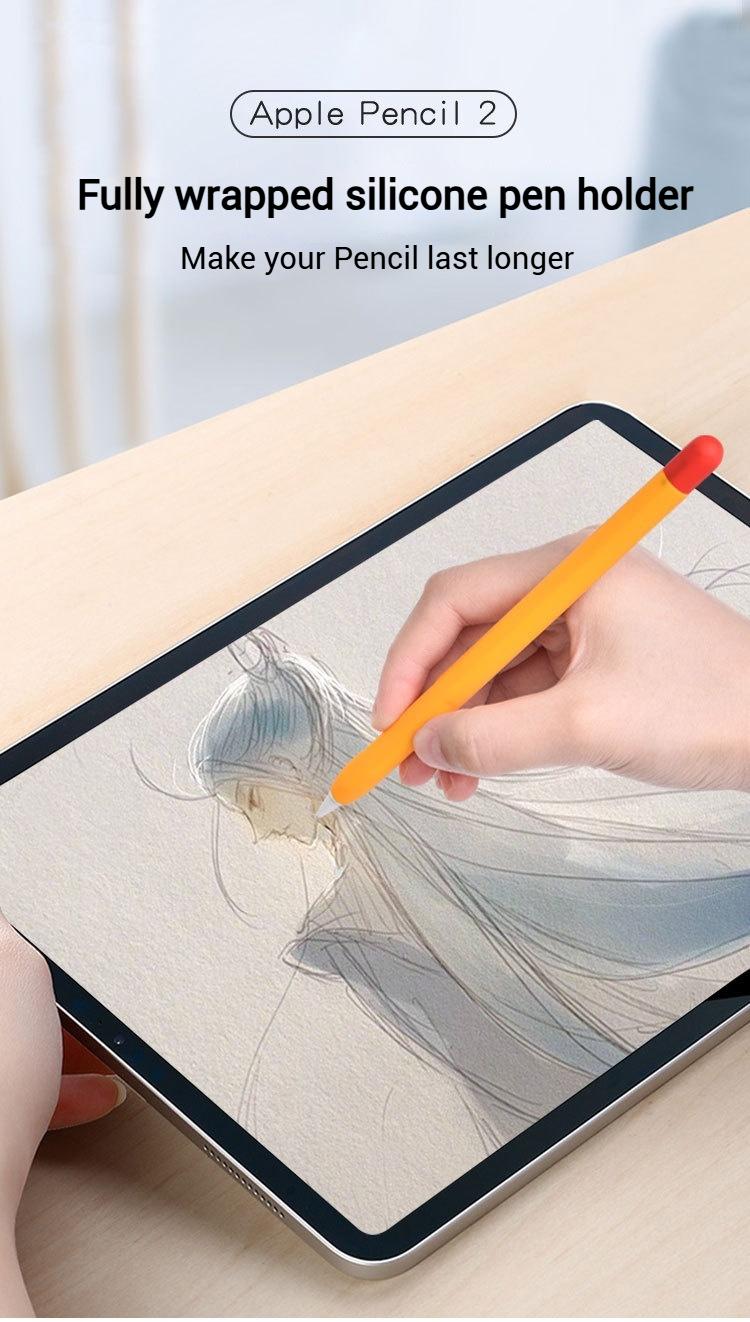 Product Introduction of Capacitive Stylus Silicone Pen Case, Stylus Protective Case, Contrast Color Pen Case, Applicable to Apple Pencil1/2 Generation Capacitive Stylus Stylus Stylus, Anti-Slip and Anti-Fall Computer Magnetic Tablet Smartphone touch screen 5