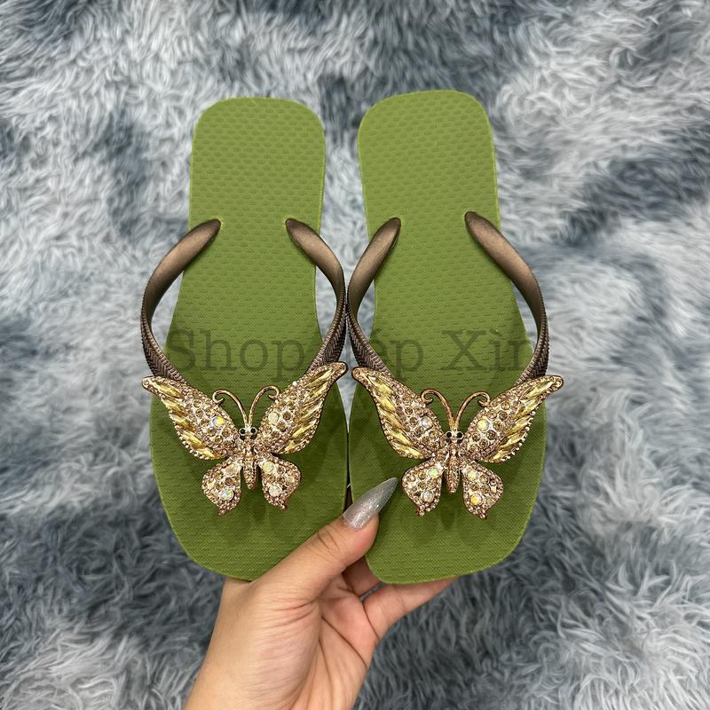 Product Introduction of Dép xỏ ngón nữ charm BỨM GOLD đế cao su mũi vuông phong cách thời trang dễ thương thanh lịch Shoes DéP GiàY 4
