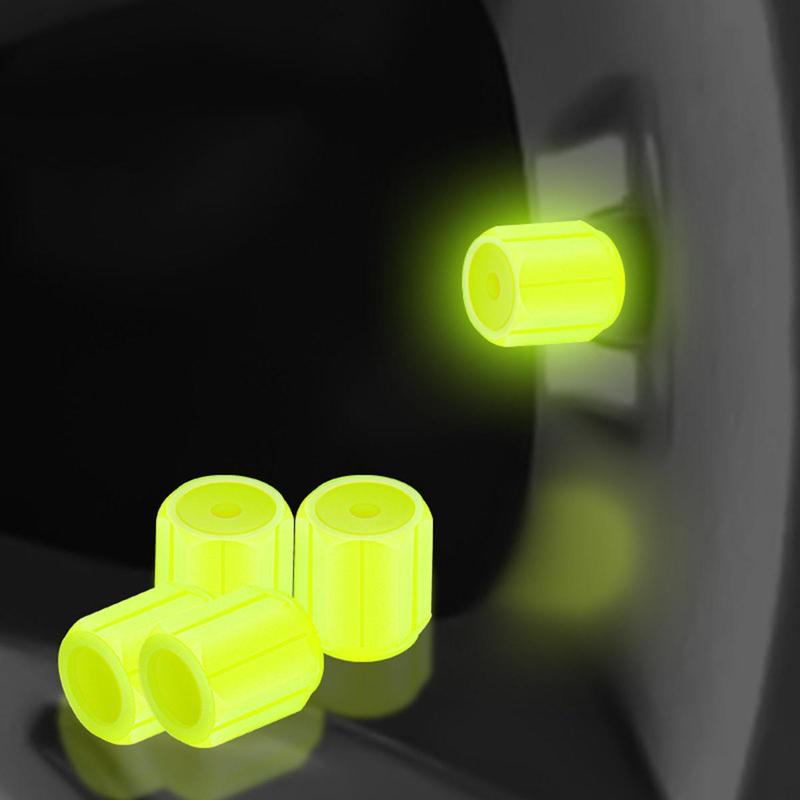 Product Introduction of Tire Air Valve Caps, Glow In The Dark, Set Of 4, High Strength, Glows At Night, Car Dress-Up Parts, Tire Valve Caps, Corrosion Prevention, Lightweight, Easy To Install, Universal, For Cars, Motorcycles, Bicycles, Fluorescent Orange 14