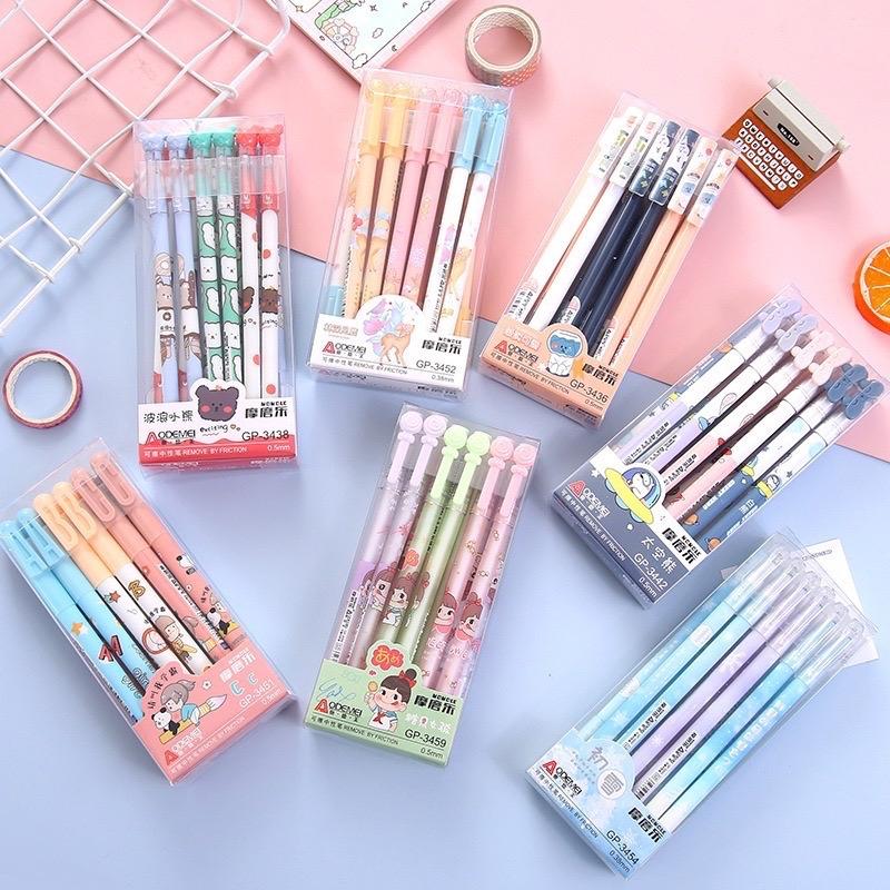 Hộp 12 Cây Bút Gel Xóa Được – Mực Xanh/Tím, Viết Êm Trơn, Nét Đẹp (Giao Mẫu Ngẫu Nhiên)