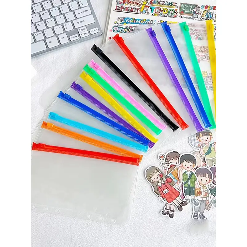 ziplock binder/Kantong Serbaguna Pouch Zipper Ziplock Warna Binder 6 Ring A6/A5-coco market 1