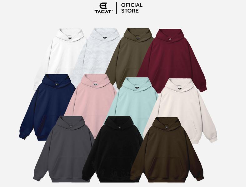  TACAT Áo Hoodie Trơn TACAT - B5 - Top Áo Nỉ Trơn Menswear Tay Dài Mũ Trùm Nam NỮ Unisex Chất Vải Nỉ Bông Thoải Mái Thời Trang Nam Nữ Kiểu Dáng Cổ Tròn Form Rộng 