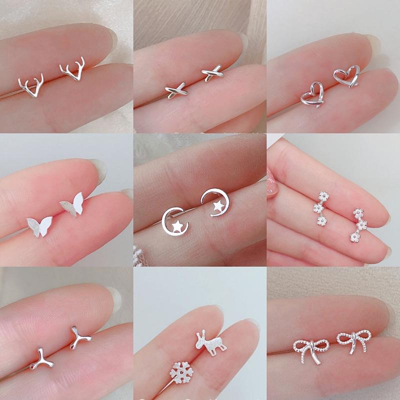 Product Introduction of 【Fulisa】Hollow Crown Stud Earrings Princess Small Cute Temperament Earrings Micro-set  Earrings 10