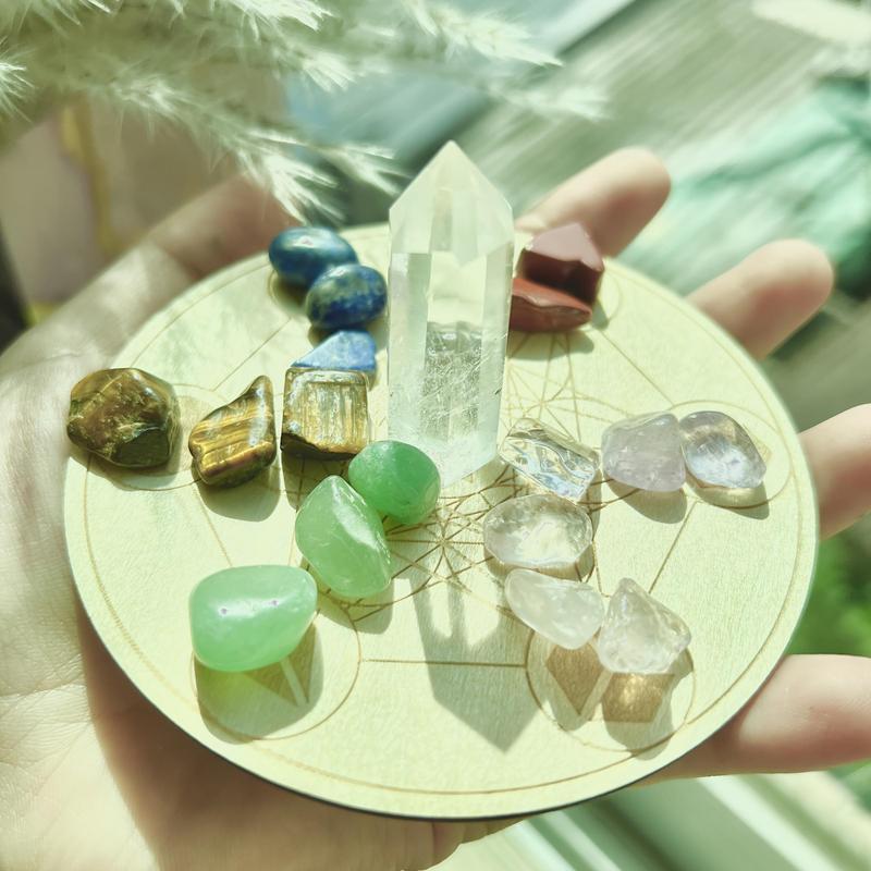 Product Introduction of Chakra Stone Set, 1 Set Natural Stone with Witchcraft Energy Balance Meditation Kit, Home Decor Ornament, Gift for Friend 4