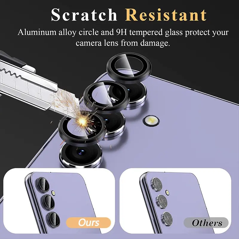 Pelindung Kamera Lens Protector For Samsung A55 A15 A35 A24 A25 A05 A05S A14 A34 A54 Flip 5 4G 5G S22 S23 Ultra S23 FE Plus Kaca Pelindung Lensa Camera Film Accessories 4
