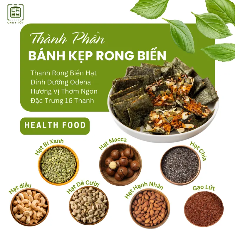 Hộp 6 Thanh Bánh Kẹp Rong Biển Hạt Dinh Dưỡng Odeha Hương Vị Thơm Ngon Đặc Trưng 6