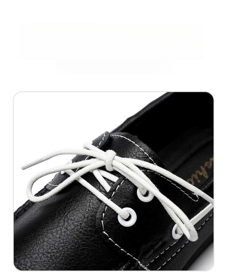 Product Introduction of Round Toe Shoes Casual Men's Slip-on Leather Shoe Flat Lightweight Breathable Dress Shoes 2024 New 9