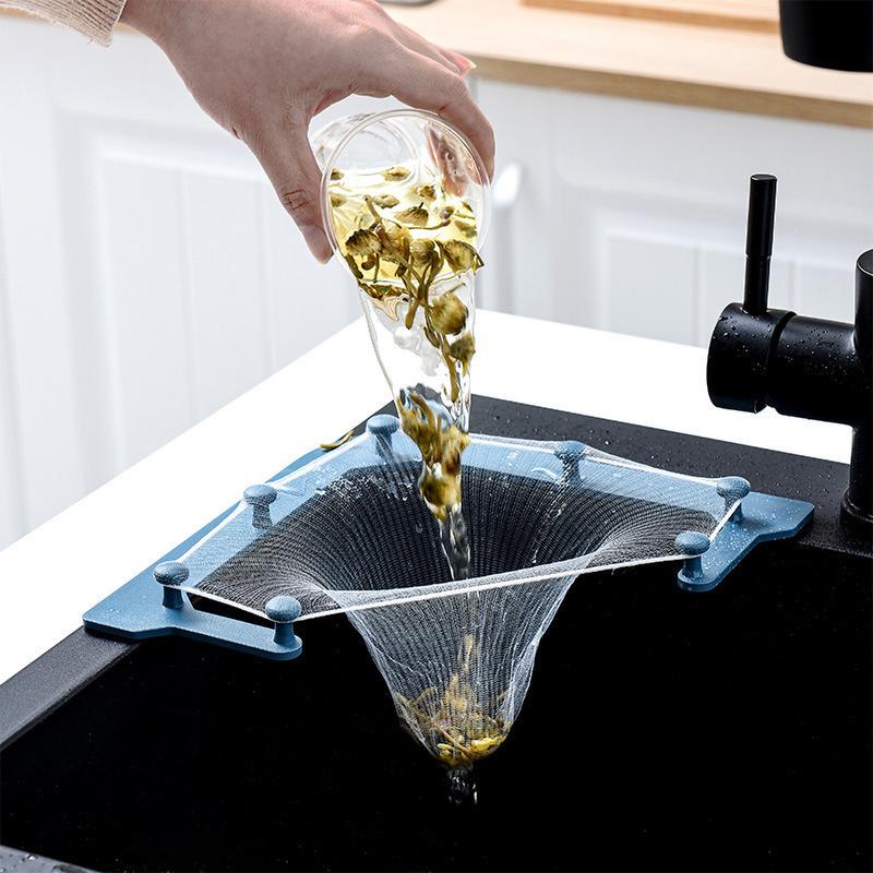 Khay + túi lọc rác bồn rửa nhà bếp LIVING C,  khung tam giác gắn bồn gọn gàng, tiện lợi 4
