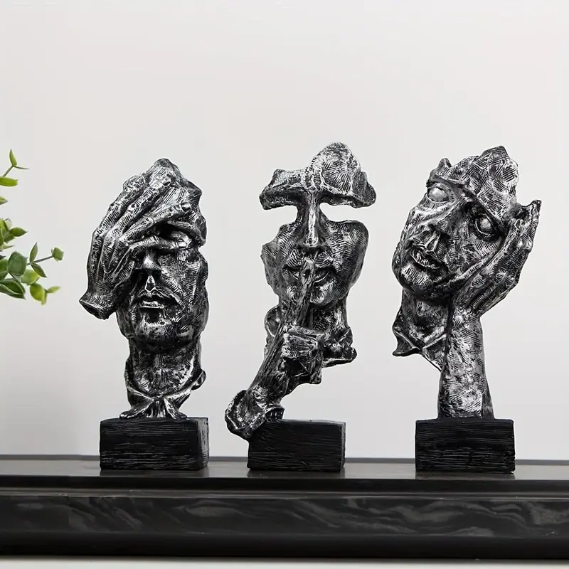 Abstract Thinker Statue, 3 Counts/set Creative Modern Resin Statue, Thinker Statue Sculpture, Room Decor, Home Office 5
