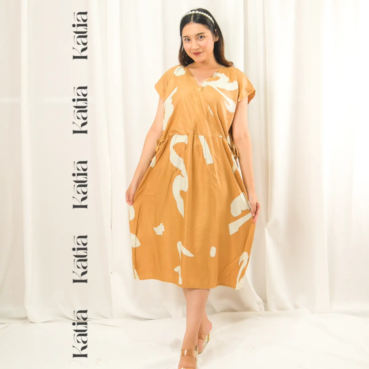 KATIA COLLECTION -  Daster Jumbo Ld 130 Kimono Rayon Halus Kain Lembut Motif Wanita Panjang Nyaman Corak Busui Dress