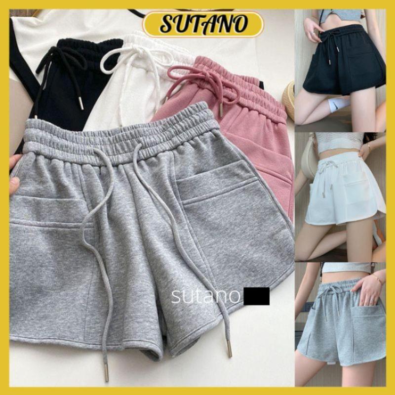Quần short nữ , quần đùi nữ thể thao vải da cá thiết kế lưng chun dây rút co giãn vát viền cá tính Q1 SUTANO 1