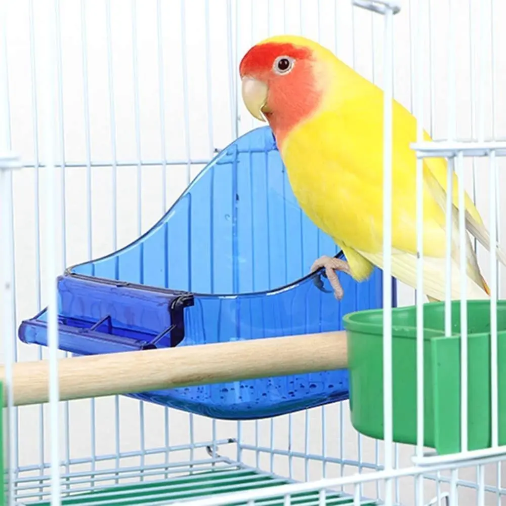 New Pet Shower Hanging Bird Bath Cage Multifunctional Durable Birdbath Plastic Parrot Bathtub