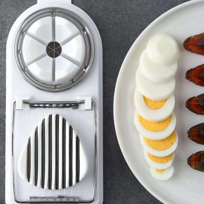 Stainless Steel Egg Slicer, 1 Count 2 in 1 Egg Cutter, Double Ended Stainless Steel Food Slicer, Kitchen Gadget for Home Use, Kitchen Accessories, Dorm Essentials 3