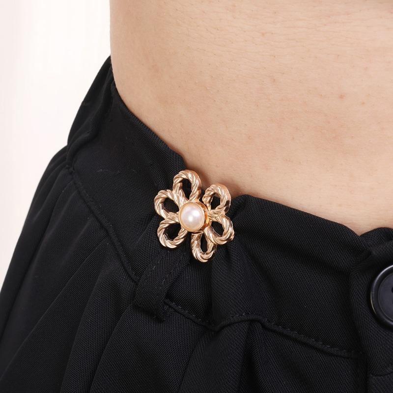Product Introduction of 2Pcs Detachable Exquisite Six-petal Flower Waist Buckle Adjustable Tighten Waist Buckle Jeans Pants Trousers Snap Fastener No Sew 14
