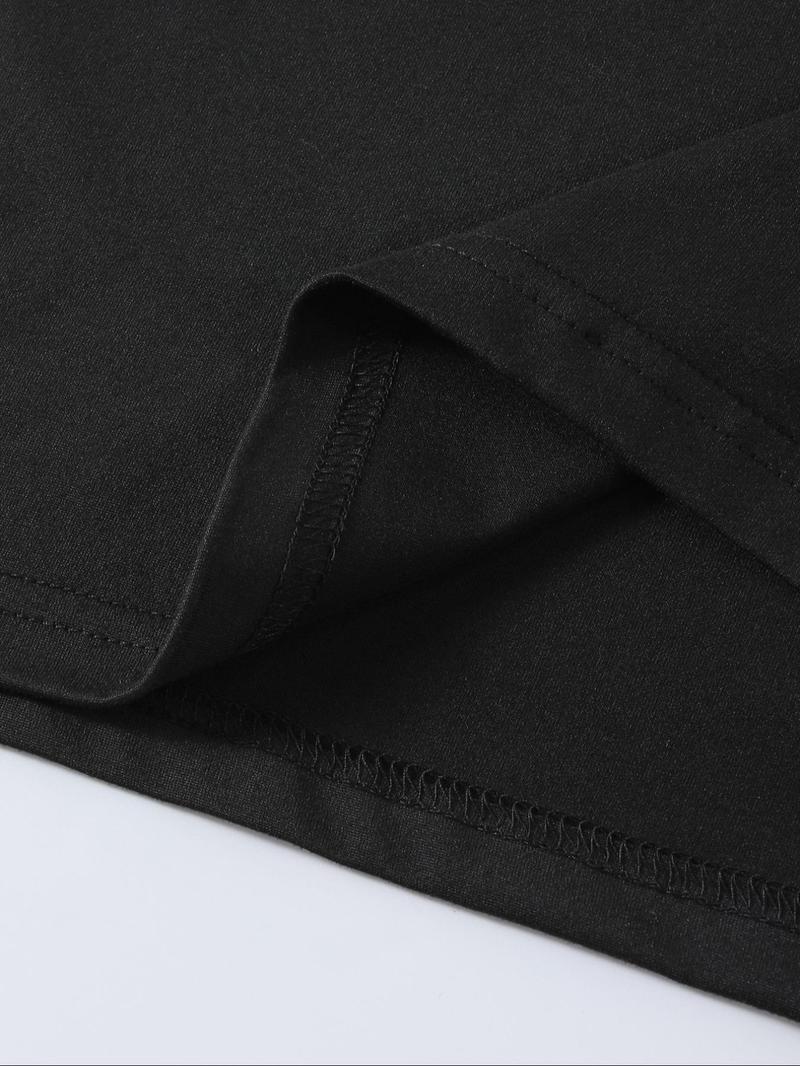 Product Introduction of Men's Letter Print Round Neck Tee, Casual Short Sleeve Crew Neck T-shirt for Summer, Streetwear, Men's Regular Fit Top for Daily Wear 3