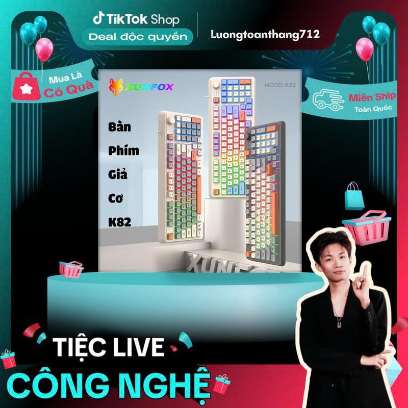   Tirosi x Luongtoanthang712  Bàn Phím Giả Cơ Có Dây K82 Led RGB 7 Màu Cực Đẹp Gõ Cực Êm Dùng Cho Chơi Game Văn Phòng ban  phim 