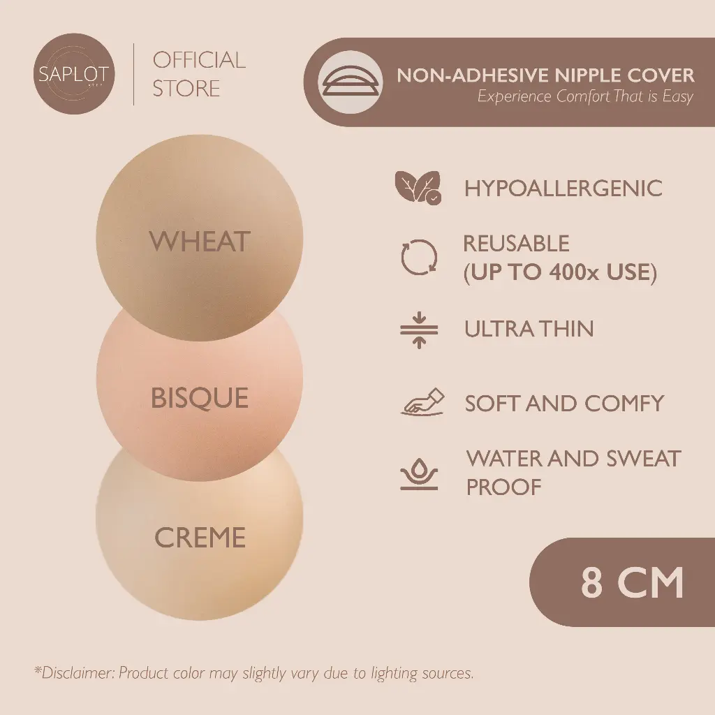[Round Non-Adhesive 8cm] Nipple Cover by Saplot.Co Atbp