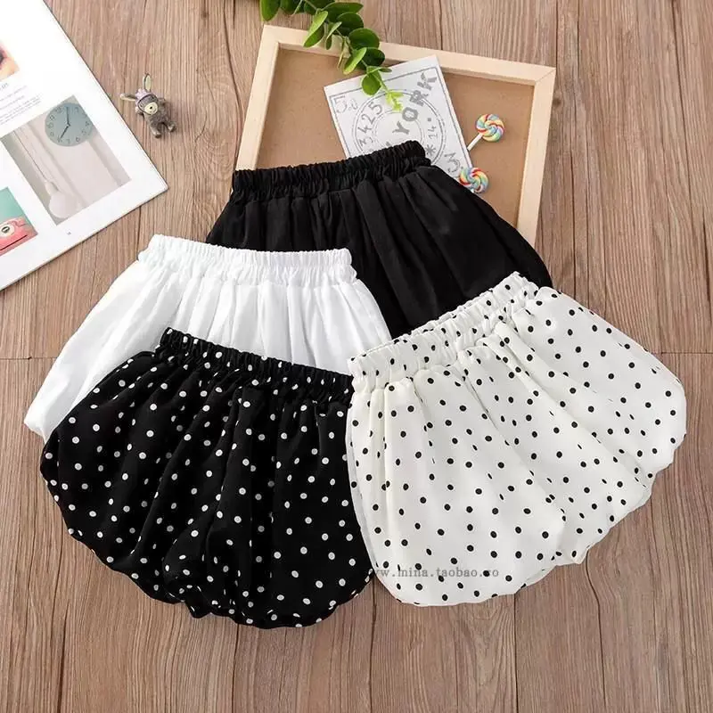 Quần Soóc Bé Gái, Phong Cách Mùa Hè Mới, Dành Cho Trẻ Em, Kiểu Mỏng, Cỡ Nhỏ Và Trung Bình Thiết Kế Chấm Bi Sành Điệu, Quần Đùi Đèn Lồng, Có Thể Mặc Ngoài Trời