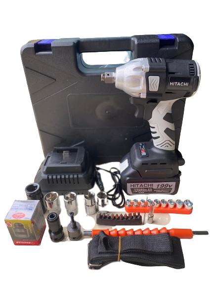 Máy siết bulong hitachi bộ 1 pin kèm phụ kiện động cơ không chổi than