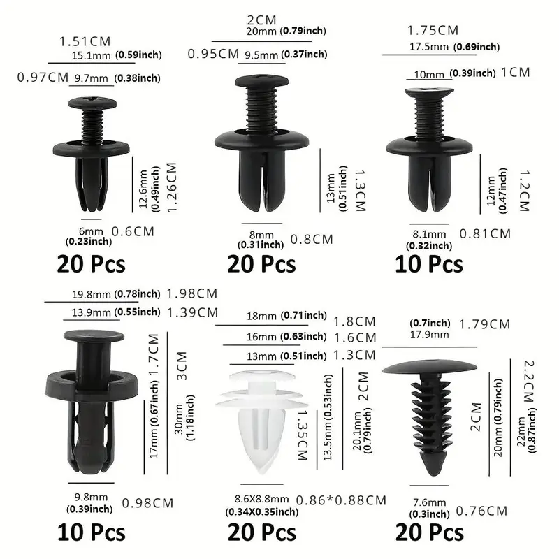 Car Bumper Clip, Plastic Rivet Fastener with Storage Box, Auto Push Pin Rivet Bumper Clip, Car Fastener Tool Kit 1