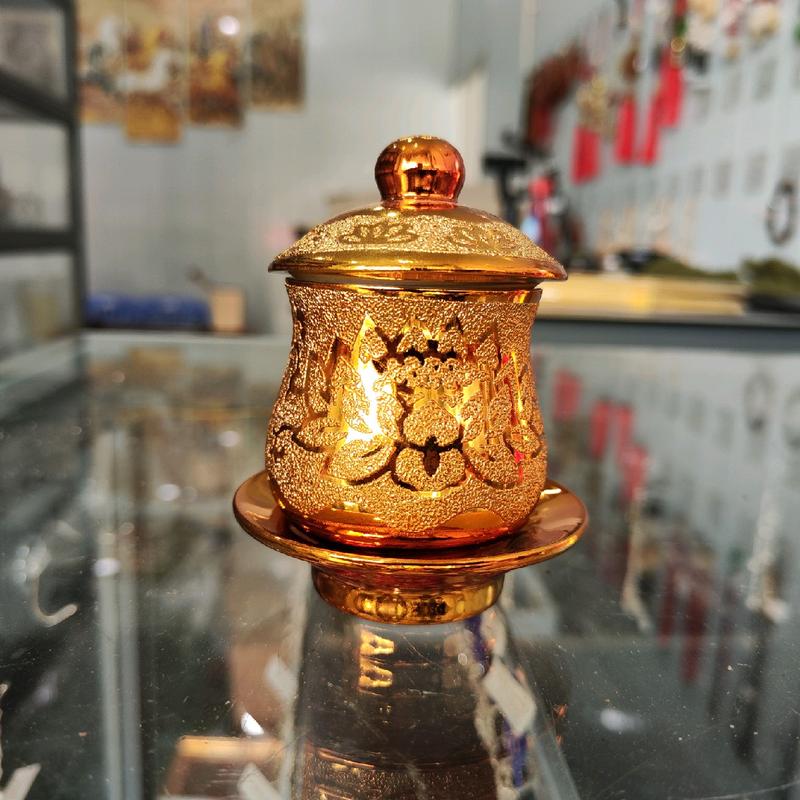 Hũ Đựng Gạo Muối Nước Thờ Cúng Kim Sa Có Nắp