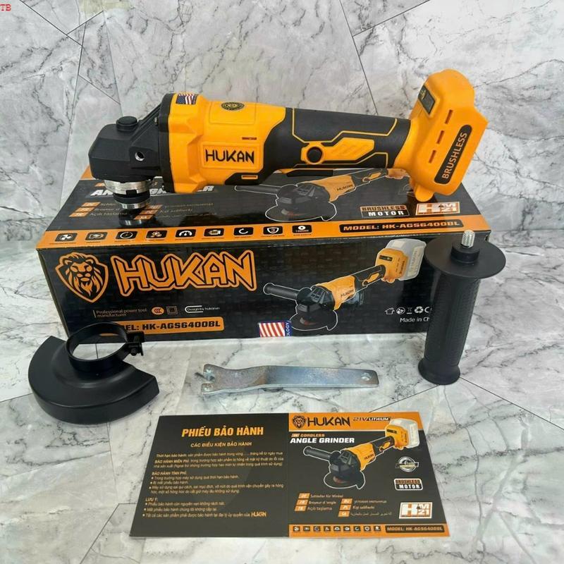 Thân máy cắt mài pin HUKAN AGS6400BL động cơ không chổi than mạch 3 tốc độ MẪU MỚI 2023 máy xây  dựng thái bảo