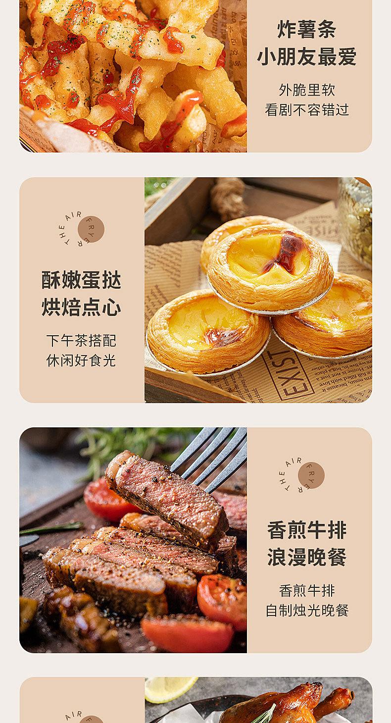 Product Introduction of Touch Screen Air Fryer New Homehold Multi-Function Intelligent Deep Frying Pan Transparent Visualization Oven Large Capacity 5L 6