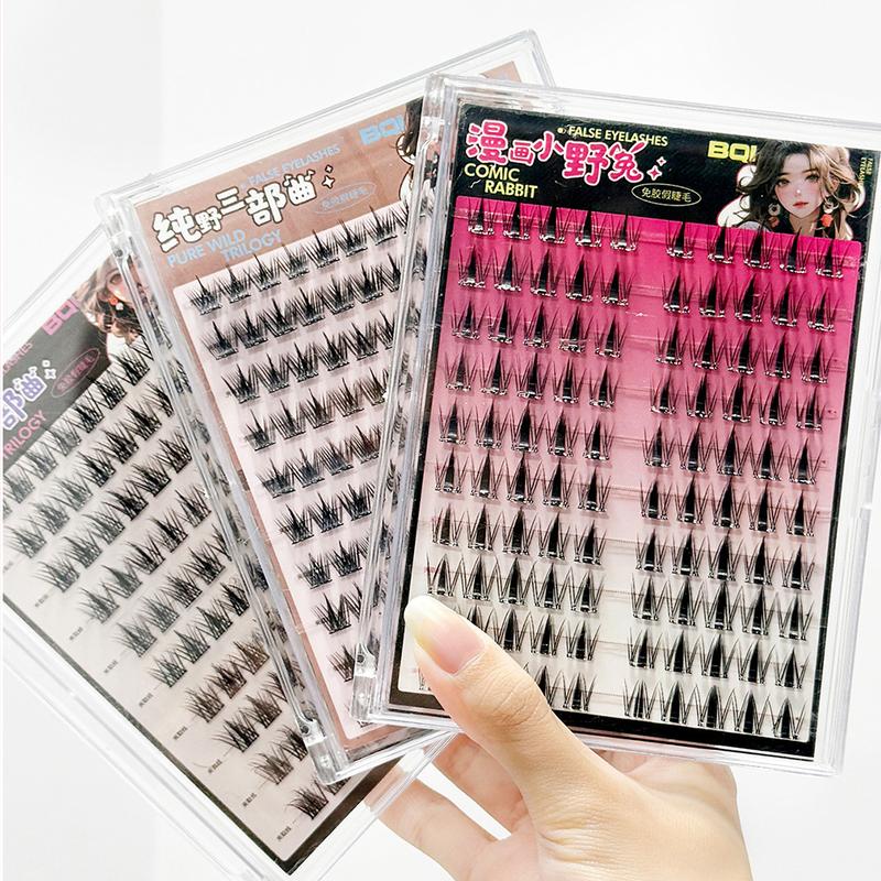 Ultimate Lash Kit 💫 BQI 100-120 Cluster False Eyelashes | Self Adhesive Glue-Free Softer C Curl Baby Bend Trilogy Style Reusable【FREE GIFTS Tweezer 】 1