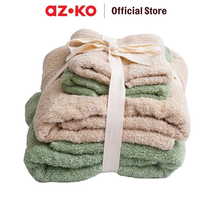 Gambar AZKO Forhom Set 4 Pcs Handuk Mandi & Olahraga - Hijau Pistachio/Krem Sports Towel Anduk Leher Serbaguna Handuk Kecil Travel Bath Towel Handuk Dewasa Anduk Badan Perlengkapan Mandi dari AZKO ID Kota Administrasi Jakarta Utara Tokopedia