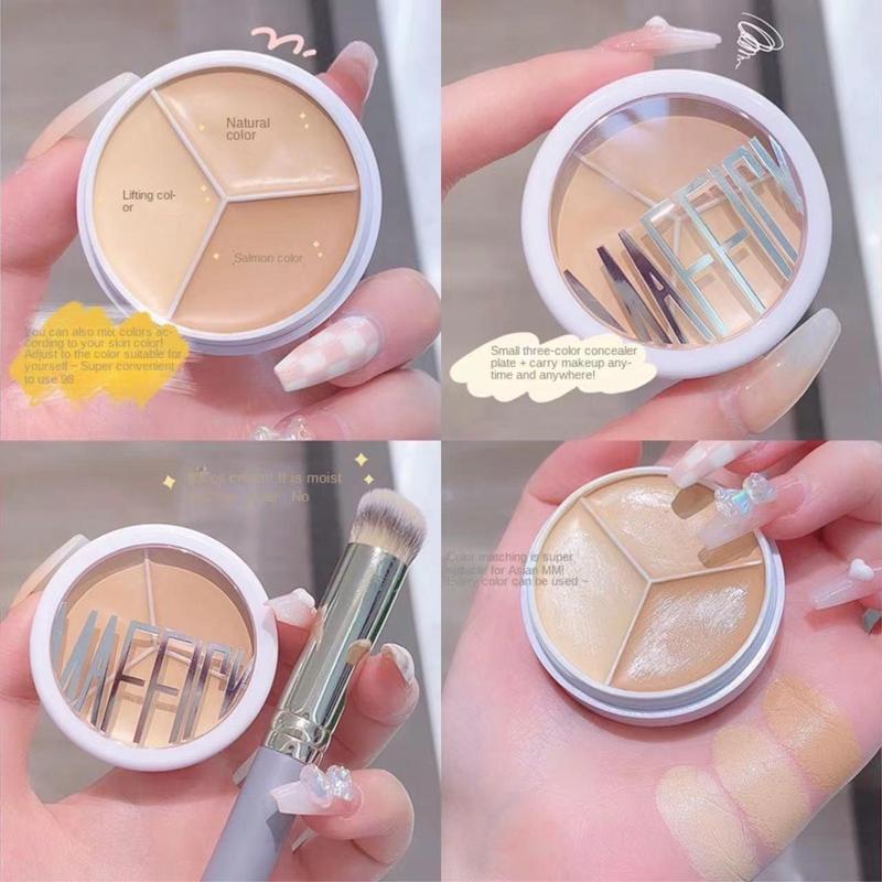 Kem Che Khuyết Điểm 3 Màu Bảng Màu Lâu Trôi Không Thấm Nước Thiết Lập Trang Điểm Để Điều Chỉnh Quầng Mắt Đen Và Khuôn Mặt Thích Hợp Để Trang Điểm Mặt Phấn Phủ Chuyên Nghiệp Che Khuyết Điểm Khuôn Mặt Và Mắt Thích Hợp Để Trang Điểm Mặt
