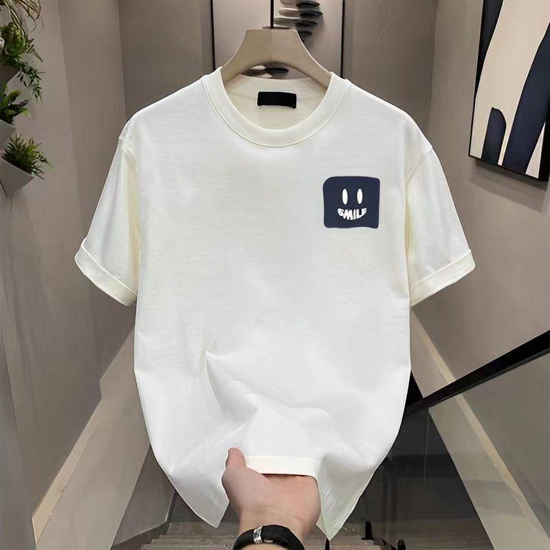 ANDREA Cotton Nguyên Chất Mùa Hè 2024 Phong Cách Mới Đa Năng Ôm Vừa Vặn Hợp Thời Trang Lỏng Lẻo Unisex Cặp Đôi Mặc Phong Cách Sinh Viên Áo Ngắn Tay In Hình Áo Phông Giao Hàng Nghệ Thuật Thêu Hoa Nhẹ Nhàng Áo Sơ Mi Trắng Ướt Cho Nữ 0