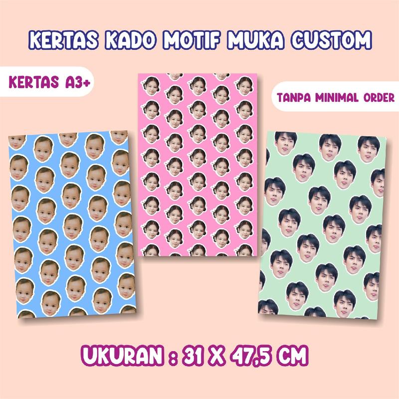 Kertas Kado Motif Wajah Custom 0