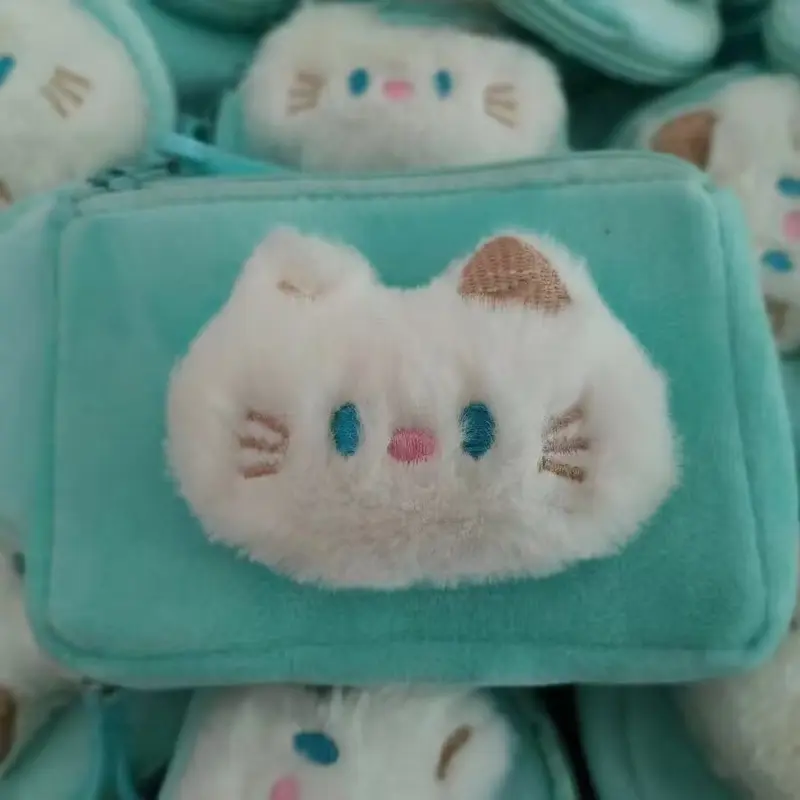 Túi Đựng Tai Nghe Nhồi Bông Móc Khóa, Xiaohongshu Hellosweetie Mắt Xanh Kitty Hoạt Hình Dễ Thương, Túi Đựng, Thích Hợp Cho Ví Tiền Xu 6
