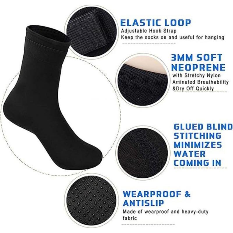 Product Introduction of Neoprene Diving Socks Non-slip Adult Warm Patchwork Elasticity Wetsuit Shoes Surfing Boots for Swimming Snorkeling 2