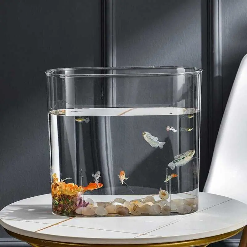 Cydrical PC Fish Anti falg Breakage Plastic High Transparent Ecological Tank Ecologic Tabletop Aquarium
