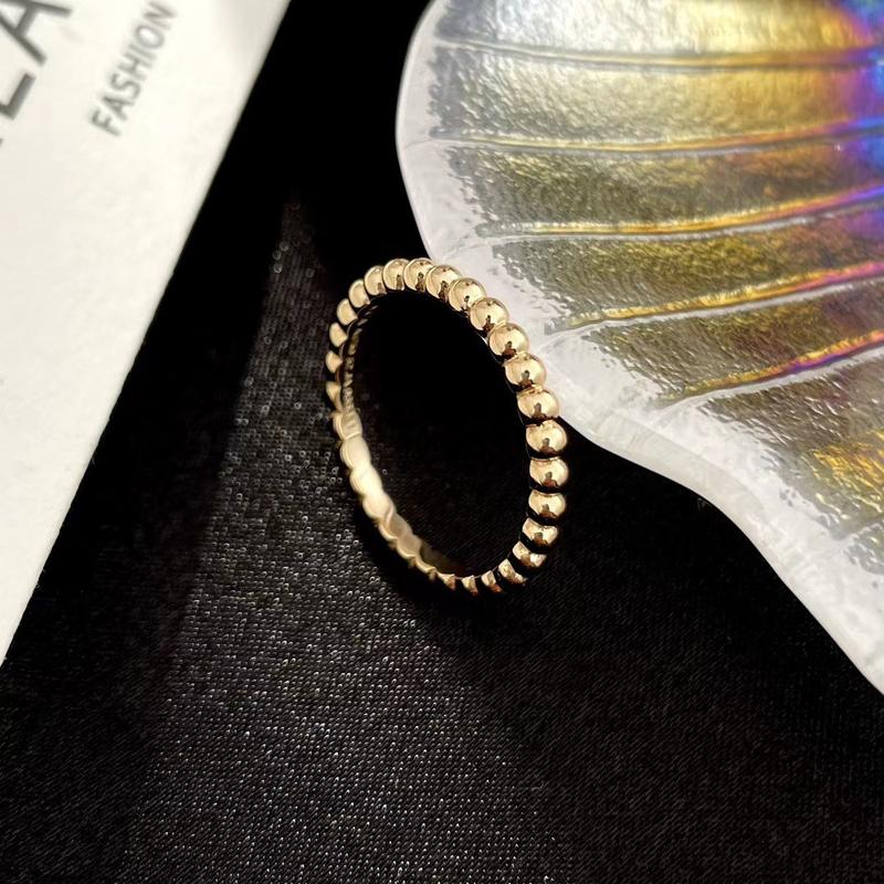 Nhẫn Hạt, Phiên Bản Cao, Dành Cho Nữ, Mạ Vàng Hồng 18K, CNC Chạm Khắc, Nhẫn Hạt Tròn Đôi, Trang Sức Tay, Tháng Mười Một 5