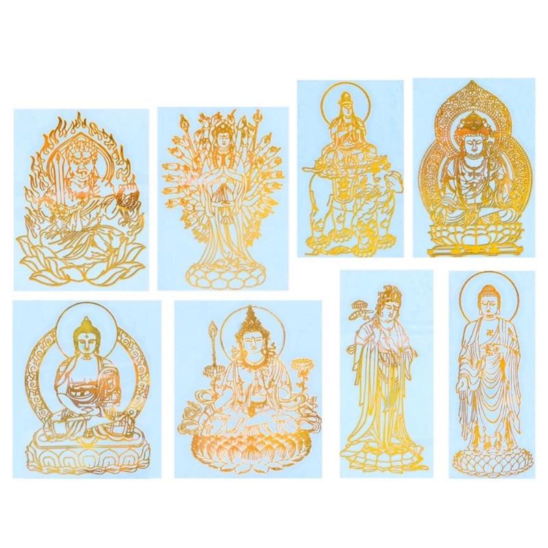 Miếng Dán Điện Thoại 8 Vị Phật Bản Mệnh Cao Cấp Phụ Kiện Cao Su Decor Phòng Chất Liệu Tốt Độ Bền Cao Lắp Đặt Dễ Dàng