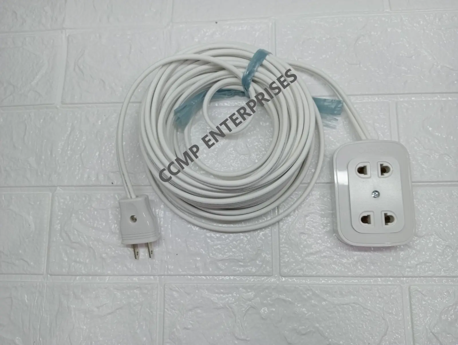 1 to 9 meters Heavy Duty Extension Cord wire (2)Two Gang flat cord #16 black and white wire