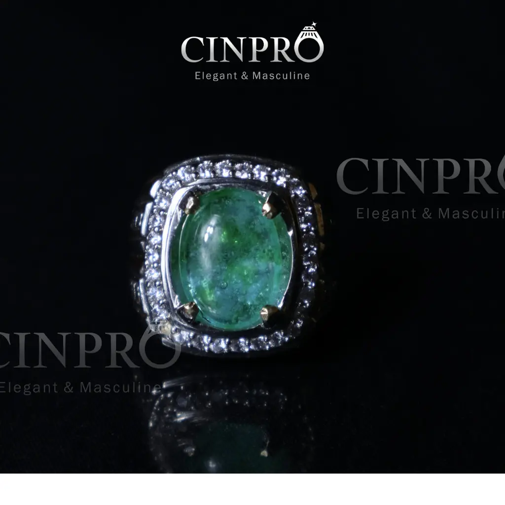 [CINPRO] Cincin Batu Zamrud Ring Perak Bangkok Premium Elegan