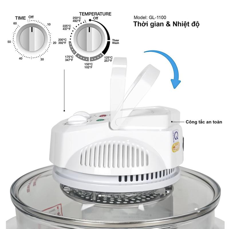 Product Introduction of Gali lò nướng thủy tinh, 12 đến 17 lít, đa chức năng chiên, rã  đông, rang, làm bánh pizza hàng nhập khẩu chính hãng bảo hành 12 tháng 7