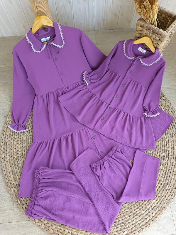 Product Introduction of Baju One Set Setelan Stelan Celana Panjang Dan Atasan Tunik  Wanita Dewasa Muslim Crinkle Crengkle Kringkel Airflow Couple Ibu Dan Anak Perempuan Terbaru Kekinian Cantik Simple Elegant Pasangan Mewah Keluarga Polos 22