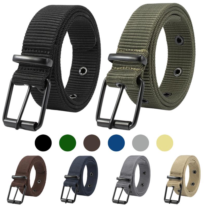 Thắt lưng nam nữ vải canvas, dây nịt nam nữ nhiều lỗ khóa kim loại unisex mặt khóa chống xước bản 3.5cm nhiều màu lựa chọn phong cách Hàn Quốc R4040