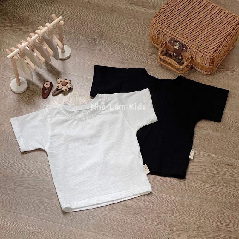 Áo Thun Trắng Đen Basic Cho Bé Nhà Lem kids