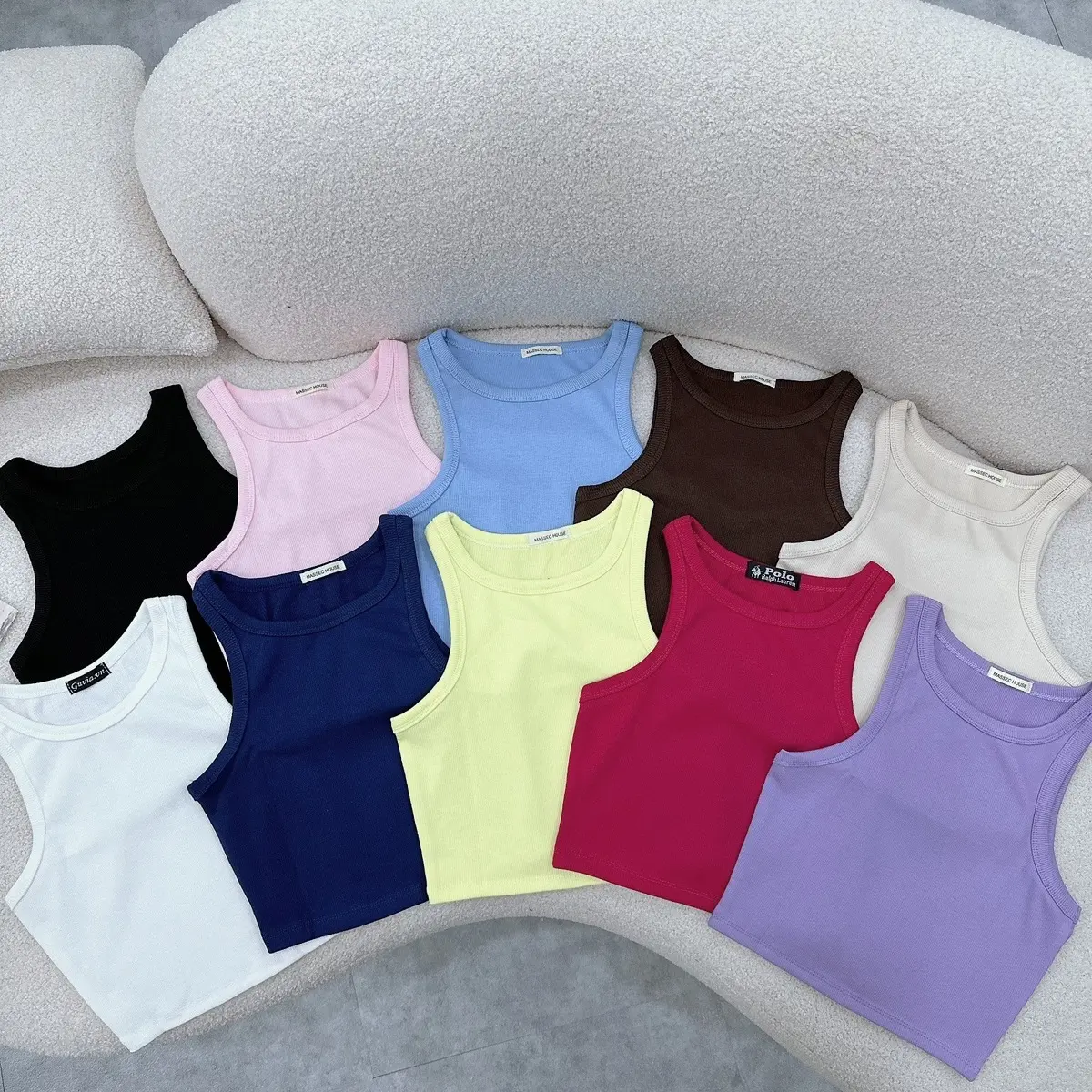 Áo thun 3 lỗ croptop đầy đủ màu Women