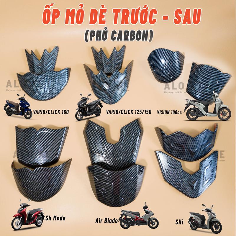 Ốp mỏ dè trước sau Carbon và Si INOX cho xe Vario Click AB SHi VN SH Mode Vision LEAD Có sẵn keo dán - Giá 1 cặp Phụ kiện - Phụ tùng 125 xemay để chân ab 125