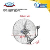 Gambar CKE Wall Fan 24 Inch Remote Control Kipas Dinding Industrial dari CKE Fan Official Kota Administrasi Jakarta Barat 3 Tokopedia